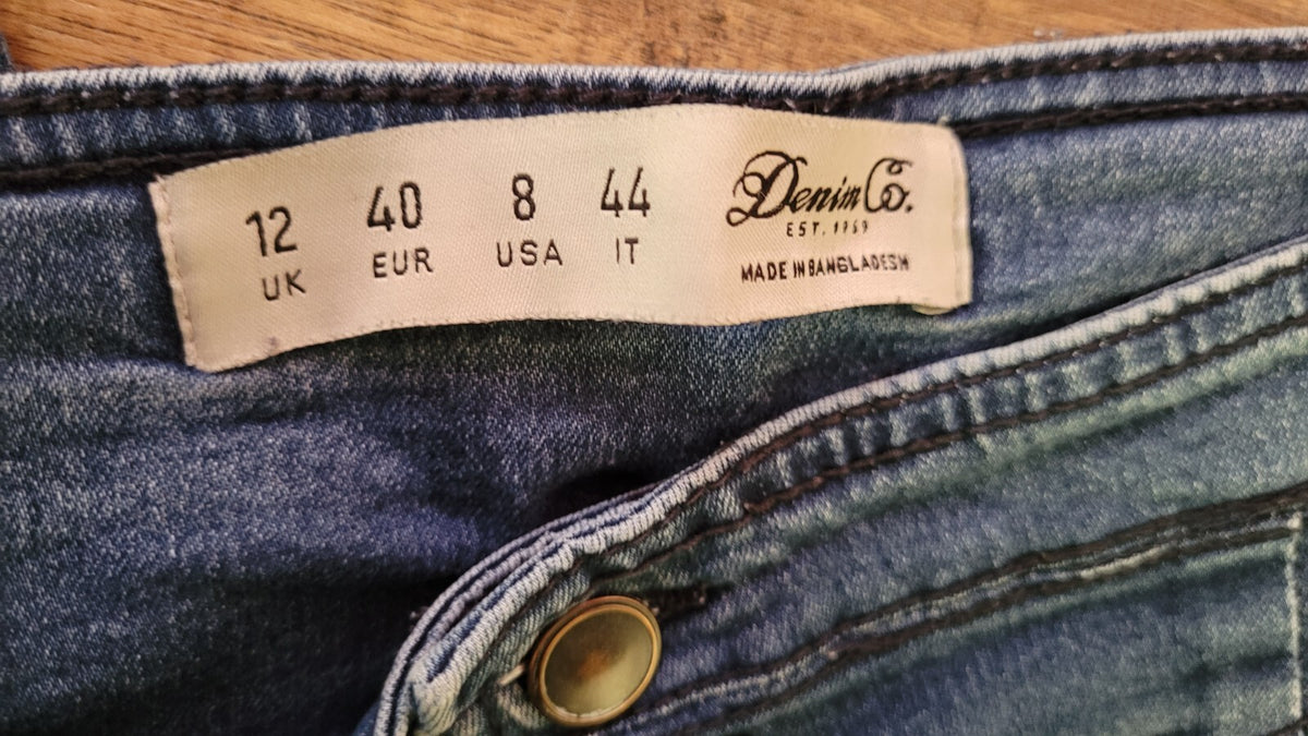 Denim &amp; Co Jeans UK12 Mid Blue Straight Leg Stretch Pre-Owned