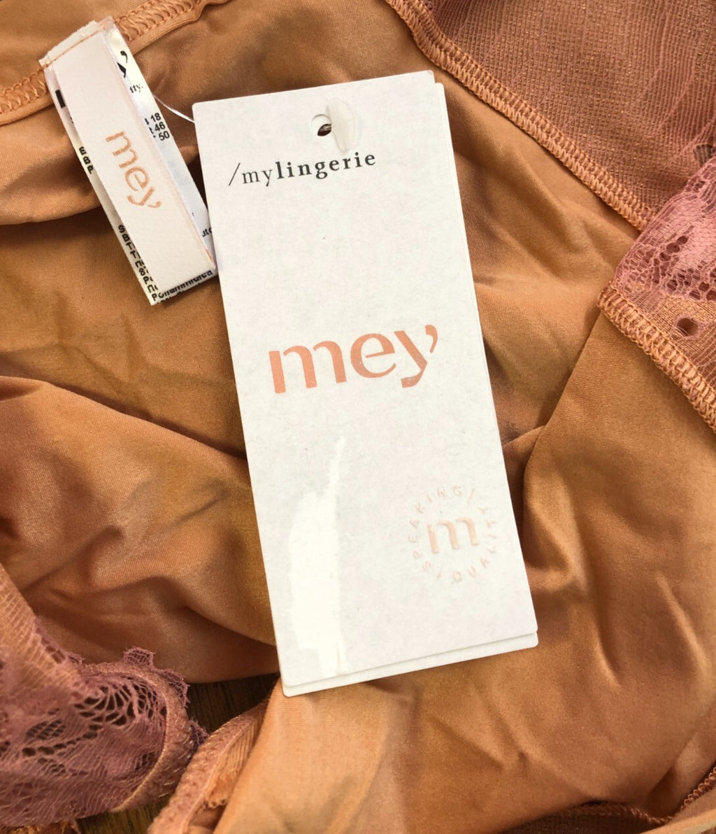 Bra &amp; Brief Set XL Burned Clay Balconette 97% Polyamide Non wired Padded  BNWT