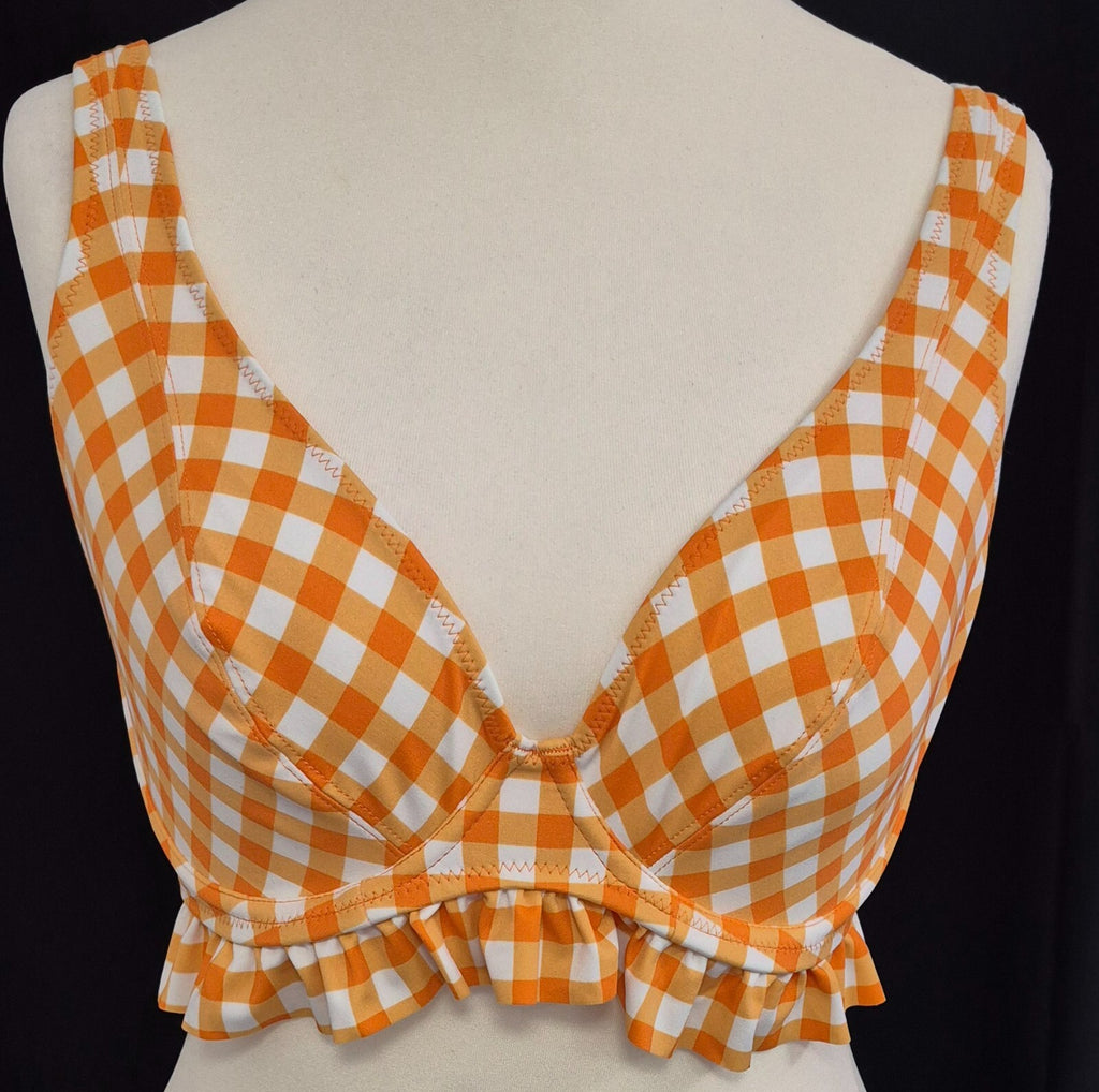 Freya Bikini Top Orange/White 30F NWT