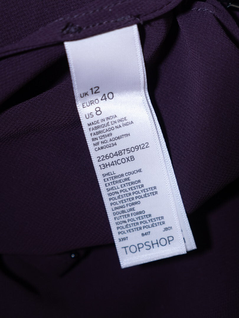 Topshop Plum Jewelled Vest Size 12 | Pre-Owned
