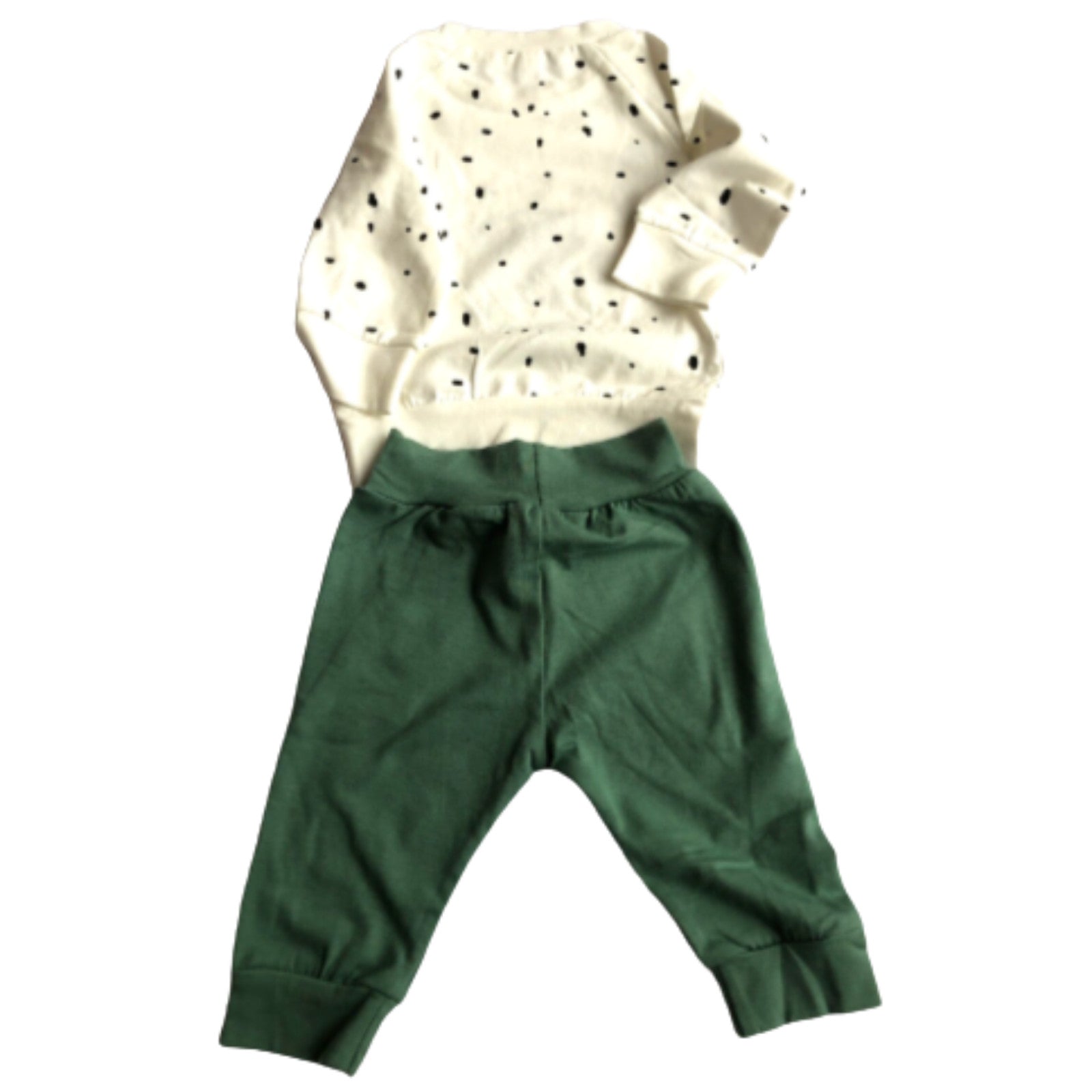 Cotton Rich Babies Green Joggers &amp; Cream Top 9 - 12 Months NWOT