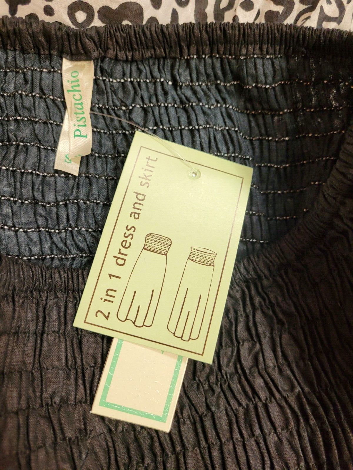 Pistachio 2 in 1 Dress and Skirt UK-Small Black/White 100% Cotton New with Tags