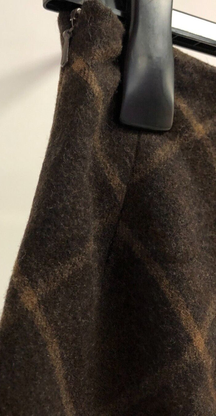 Hobbs Skirt UK10 Brown Check Knee Length Wool Mix by Marilyn Anselm  Pre-Owned