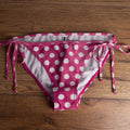 Lepel Bikini Bottoms UK14 Fuchsia Polka Dot Tie Sides Lined  New+Tags