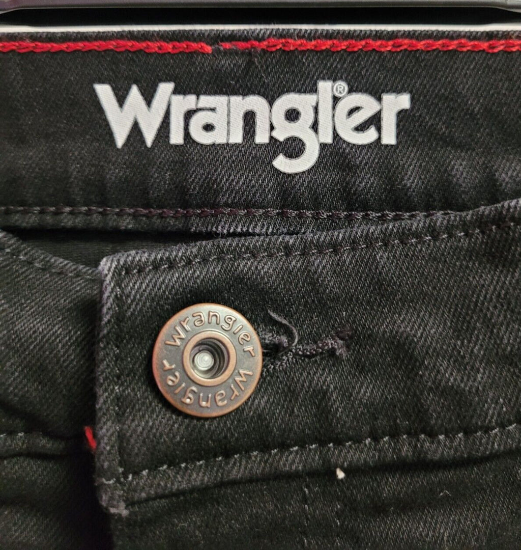 Wrangler Jeans W34"/L30R Black Straight Leg Zip/Button Fly Pre-Owned