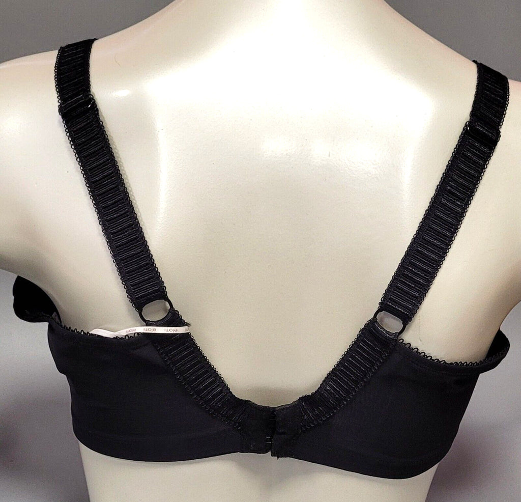 ELOMI Bra 42DD Black/Violet Plunge Underwired Non Padded Anushka EL4061 BNWT