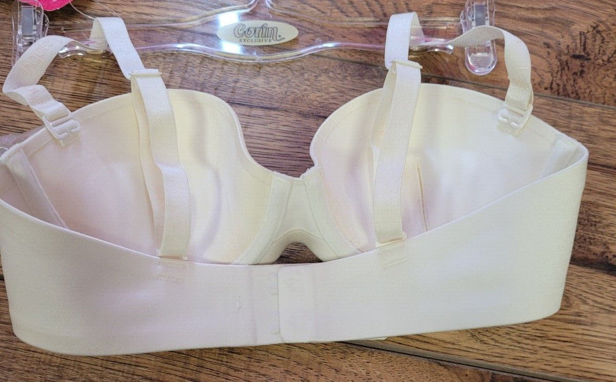 Maison Lejaby Half Cup Bra 32A Ivory with Inserts Underwired Padded 09314 BNWT