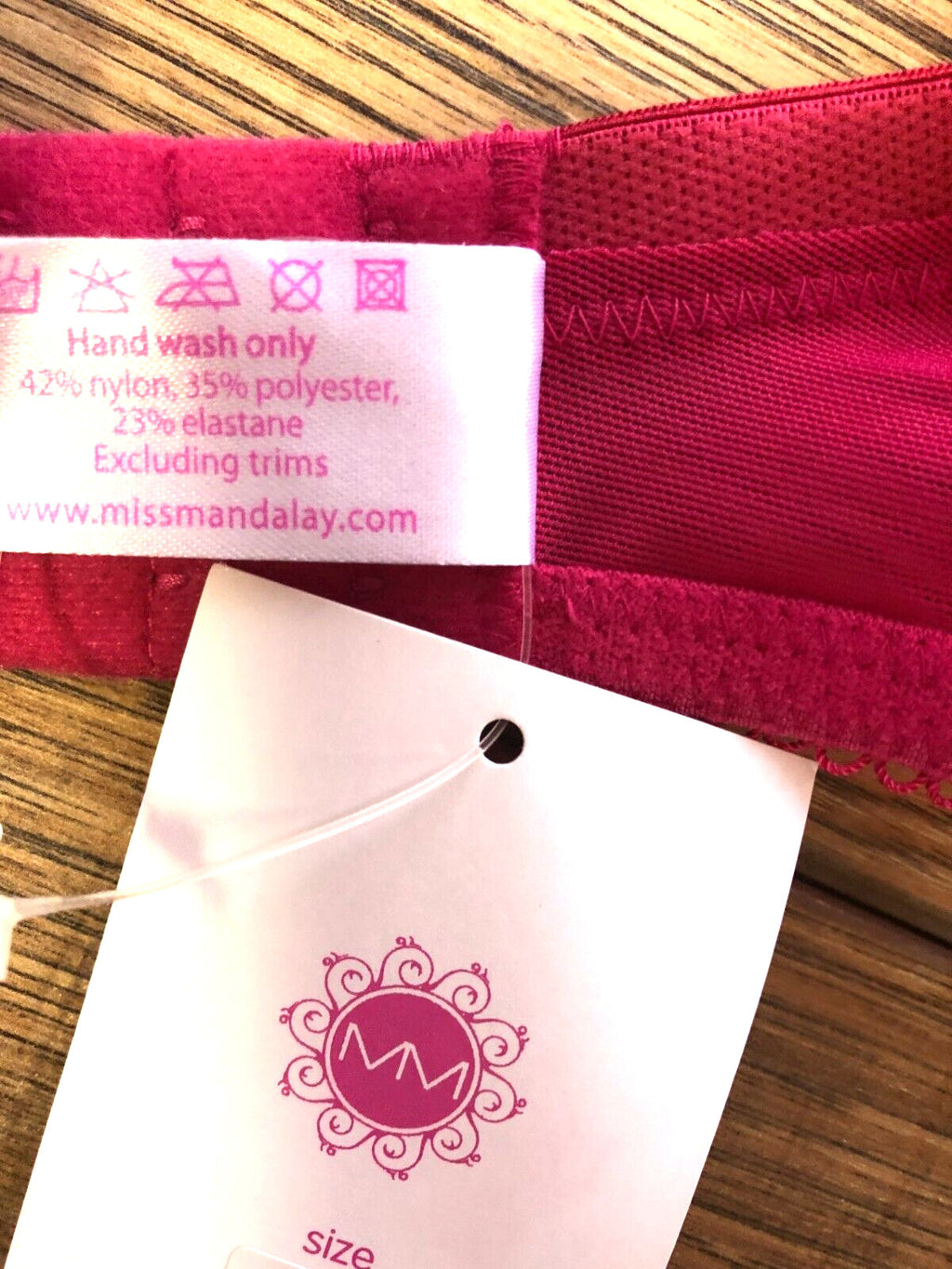 Miss Mandalay Bra 30E Hot Pink Balconette Frill Detail Gigi New with Tags