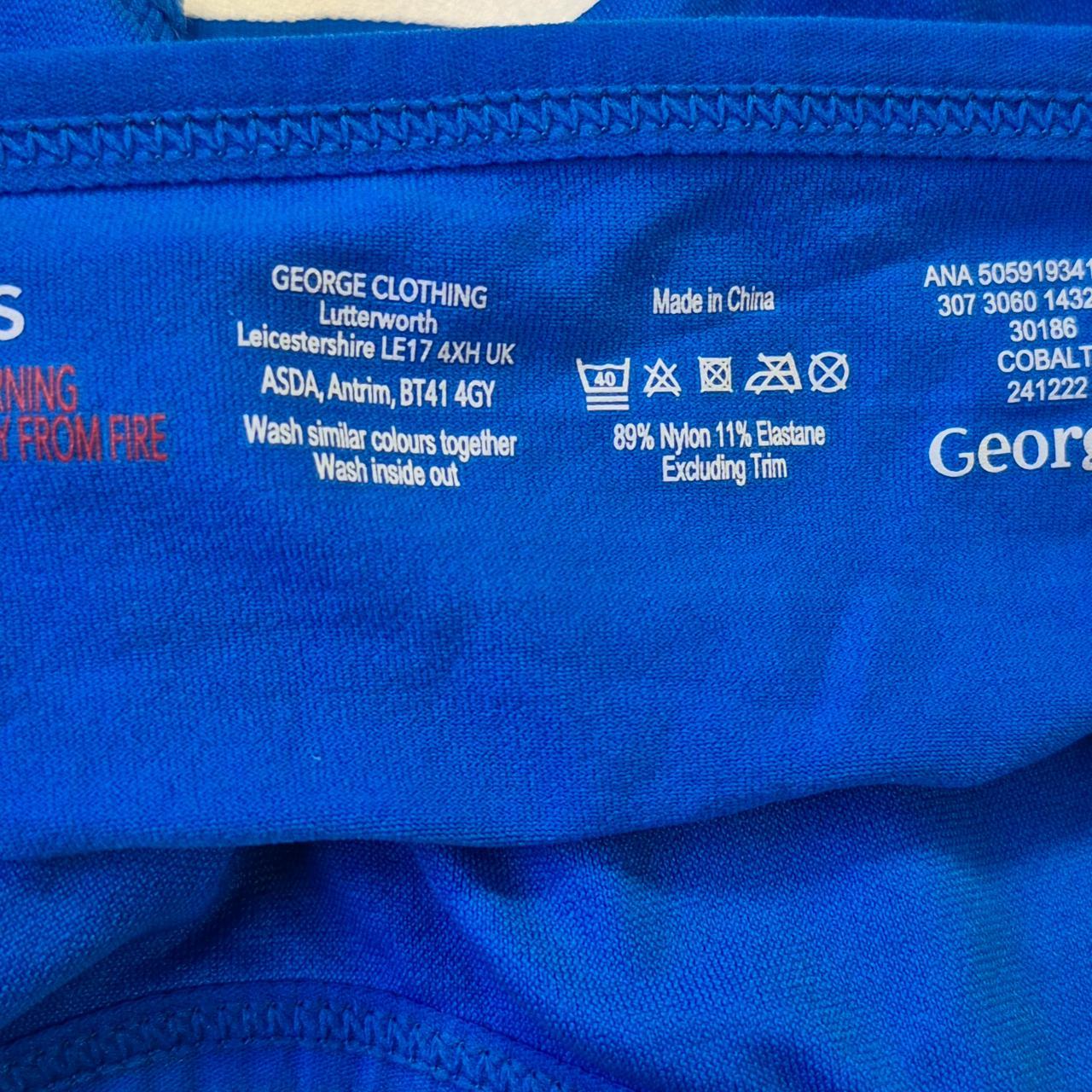 George Sports Bra Cobalt Blue Small Light Padding NWT