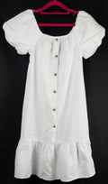 Jeff &amp; Co by Jeff Banks White Short Sleeve Dress 9-10 Years Pre-Owned