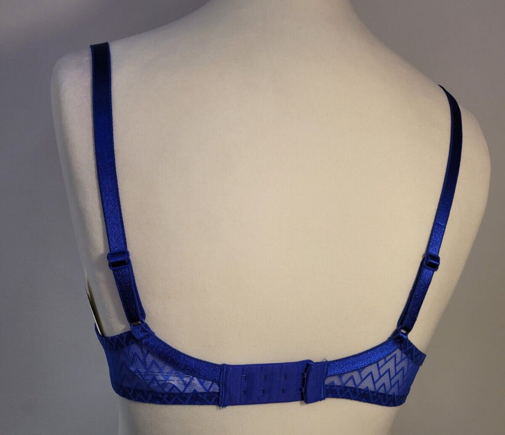 Passionata Bra 32B Blue Plunge Underwired Manhattan P48D90 New with Tags