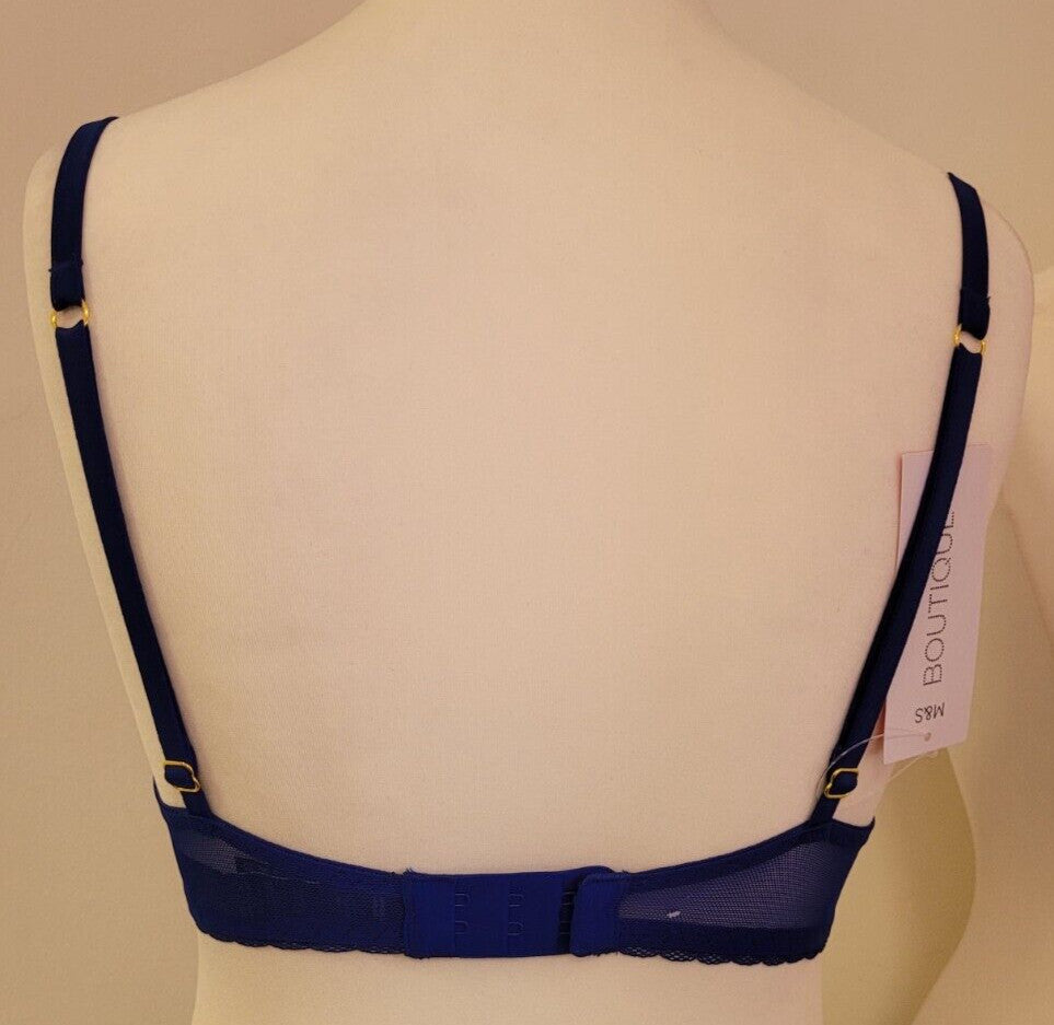 M&amp;S Bra 30DD Blue Mix Full Cup Underwired Non Padded New with Tags