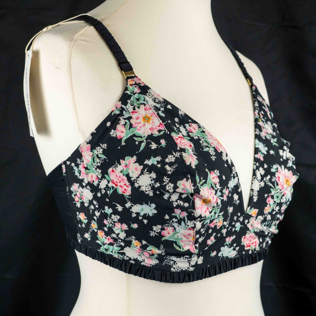 M &amp; S x Ghost Black Floral Size 16 D-E Cup Bralette NWT RRP £24