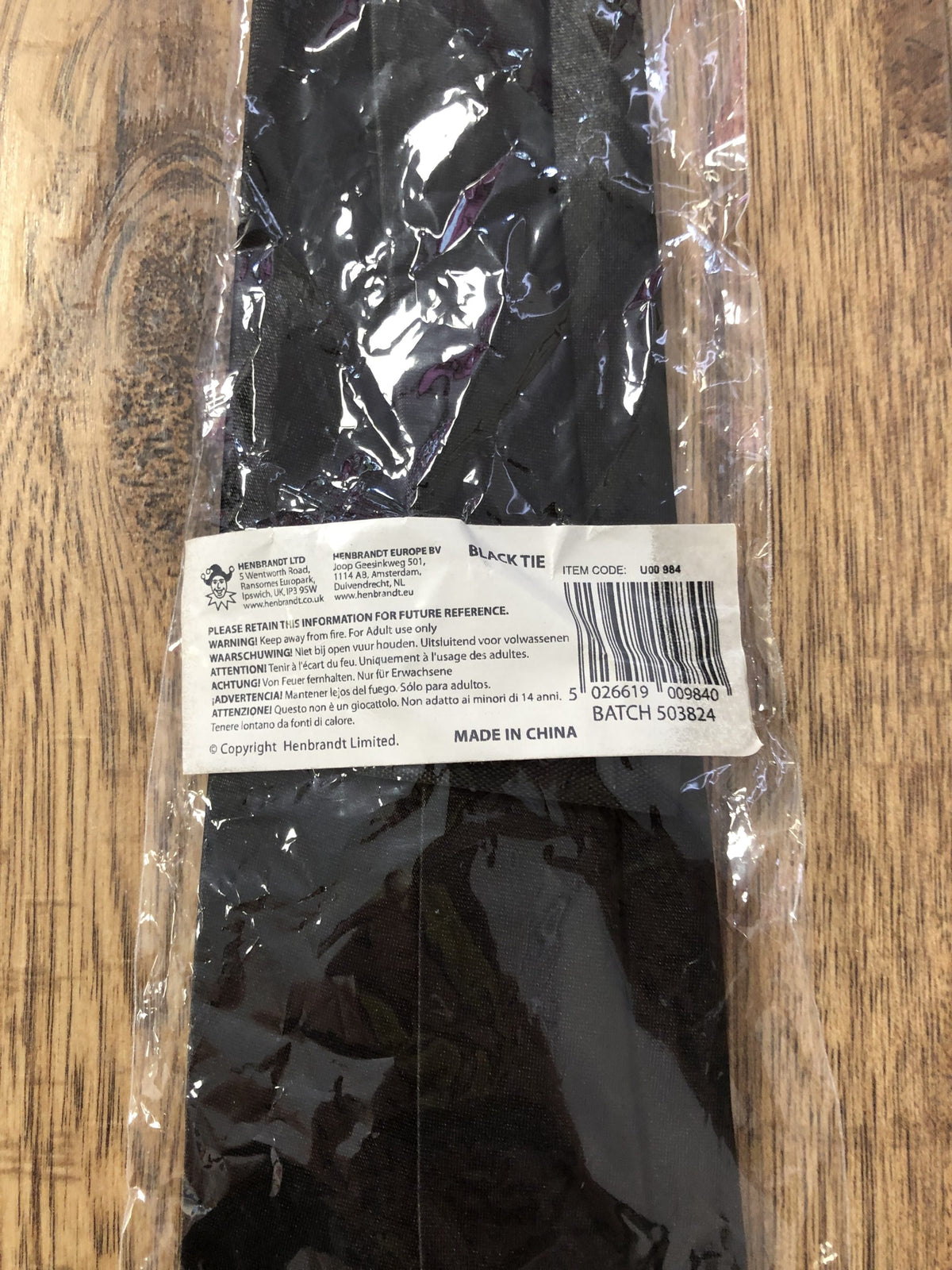Henbrandt black adjustable tie sealed original packaging formal wear