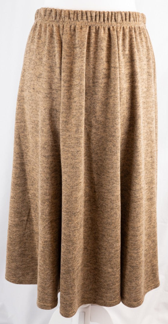 Monique Collection Brown Elasticated Pull Up 3/4 Length L/XL Skirt New With Tag