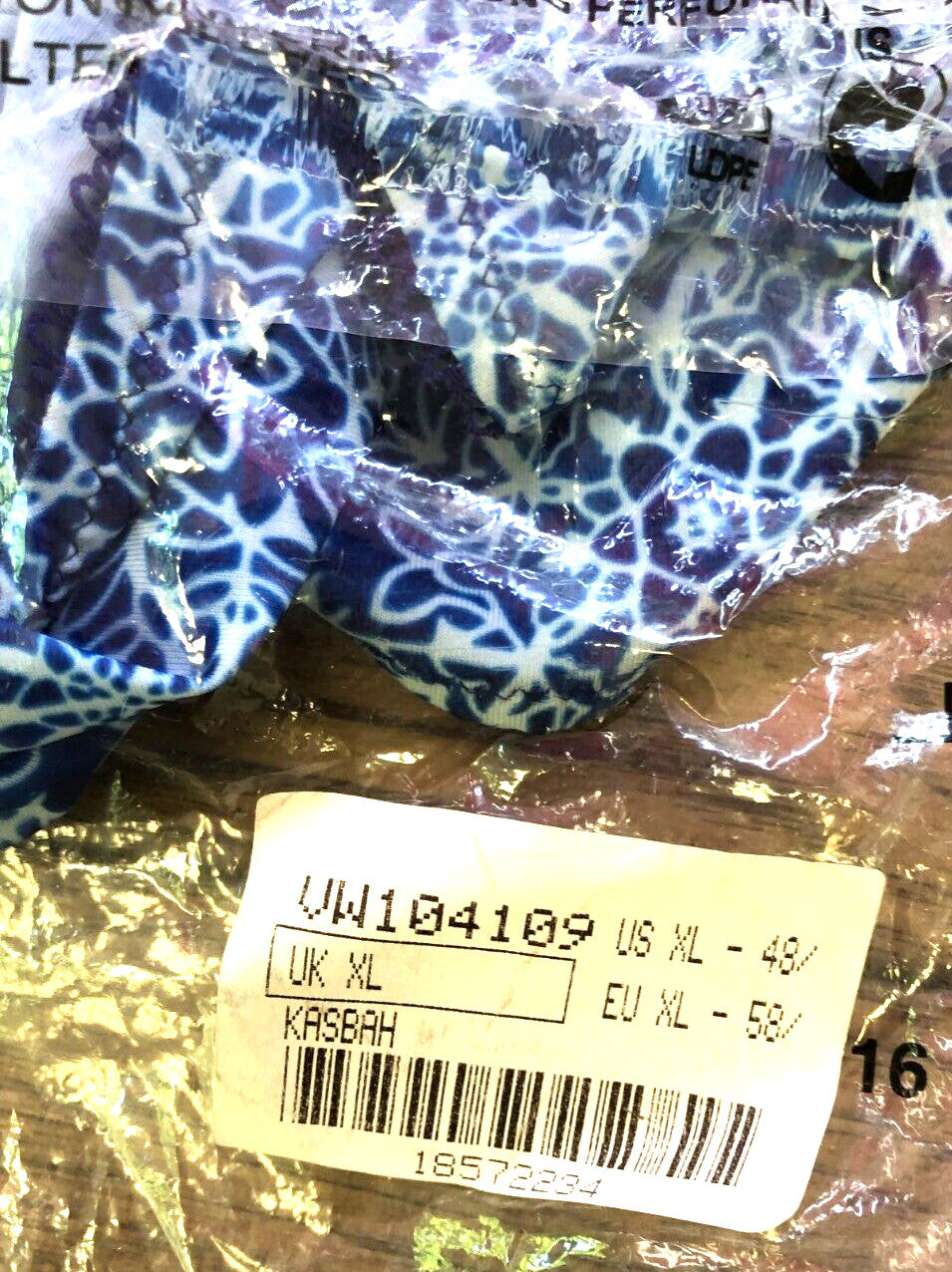Goddess Briefs XL Blue/White Kayla Kasbah VW104 Full Rear Coverage New with Tags