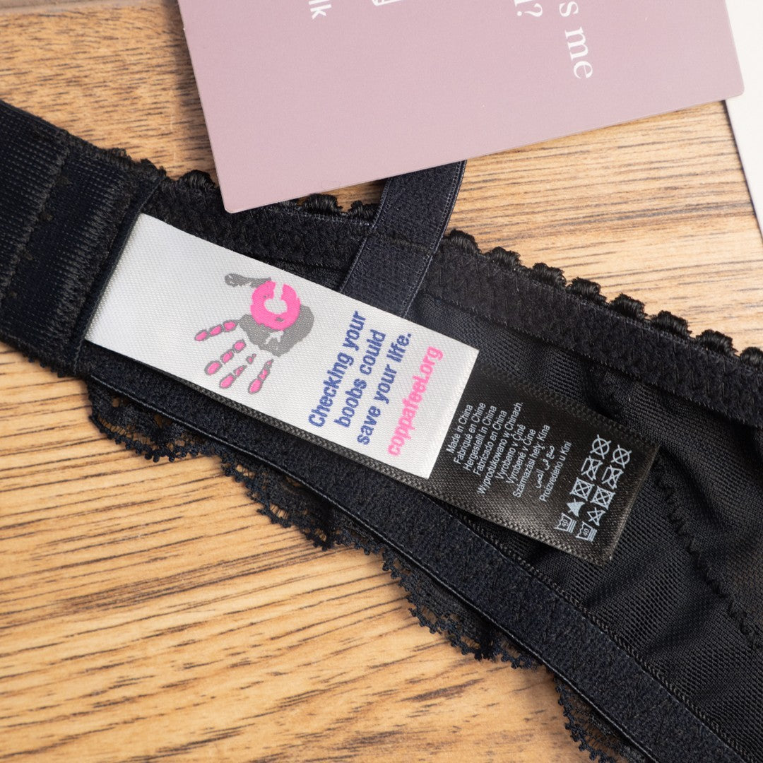 F&amp;F Bra 32C Black Plunge Silk Blend Underwired Padded New with Tags