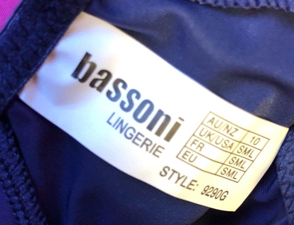 Thong Small Blue Lace Detail 9290 by Bassoni New with Tags