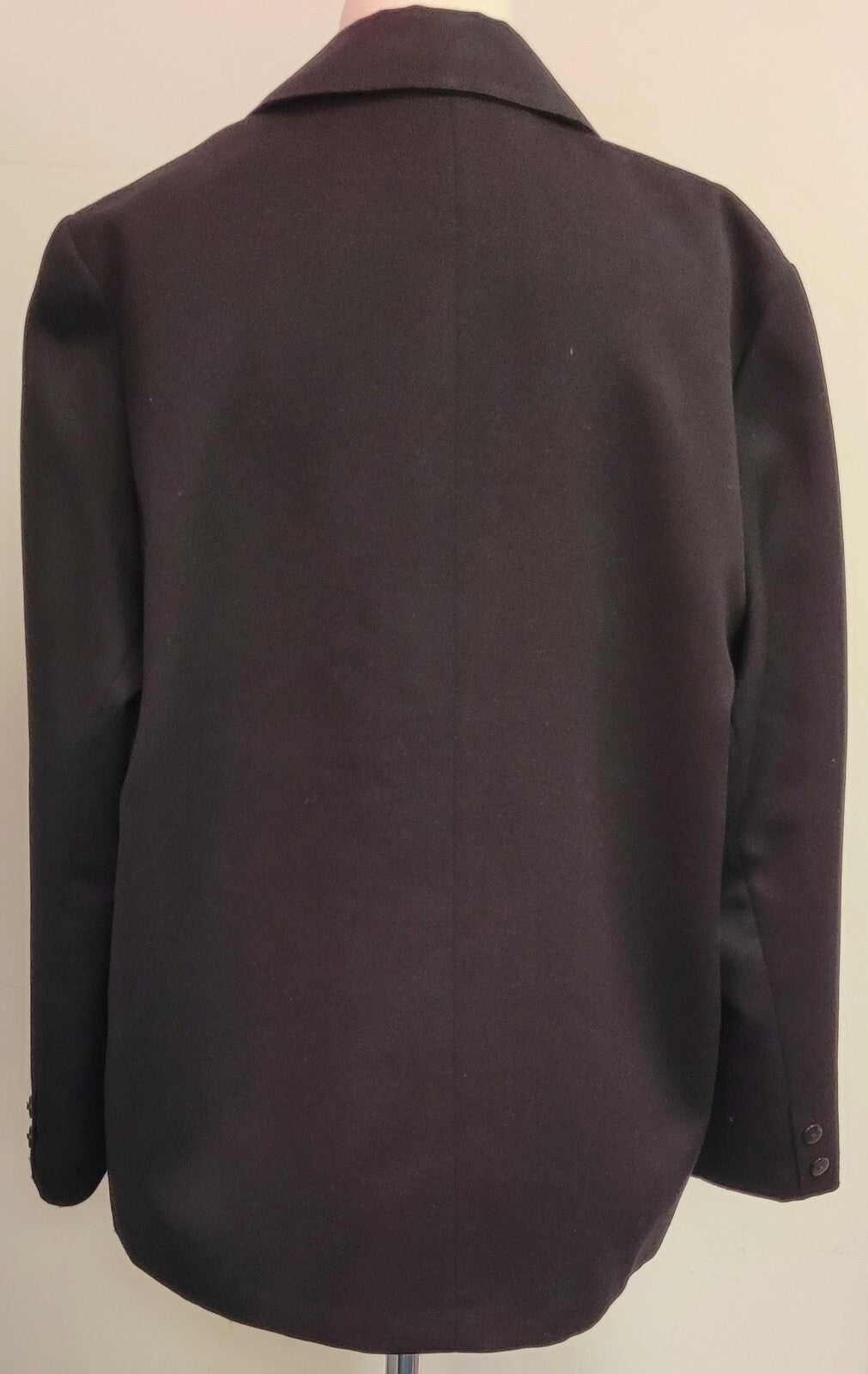 Hamells Jacket Double Breasted UK14 Black Shoulder Pads Pockets Pre-Owned