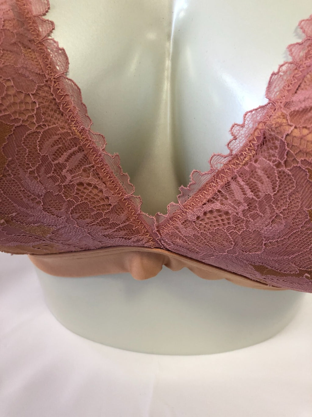 Bra &amp; Brief Set XL Burned Clay Balconette 97% Polyamide Non wired Padded  BNWT