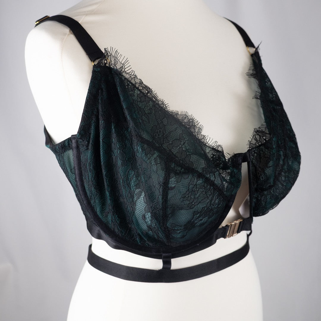 Bra 44G Forest Green Harness Style DH463 Underwired by Gabifresh BNWT