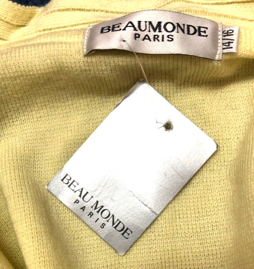 Beaumonde Sleeveless Cardigan 14/16 Yellow Button Through New with Tags
