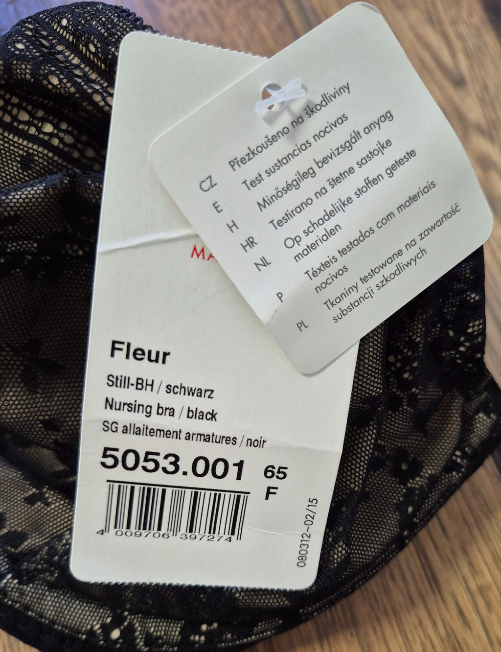 Anita Maternity Bra 30F Black &amp; Nude NWT
