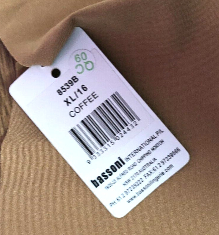 Bassoni Knickers XL Coffee No VPL 8539B  New with Tags
