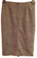 UNIQLO Pencil Skirt UK-Small Grey Check Knee Length Zip Fastening Pre-Owned