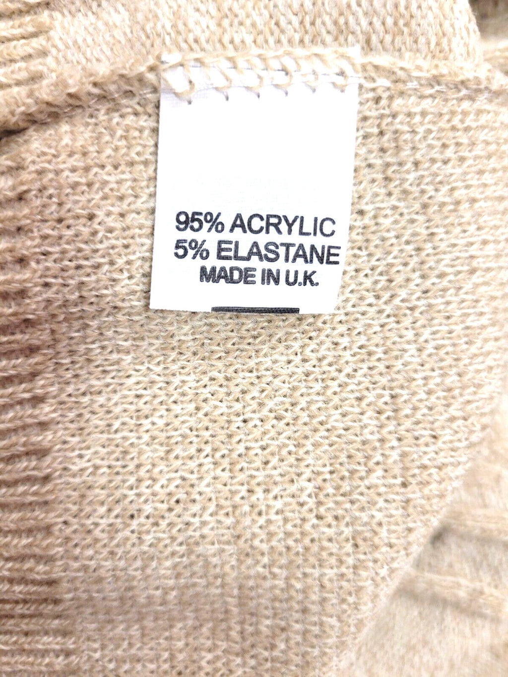Womens Jumper M/L Beige Crew Neck Cable Knit by Monique  New with Tags