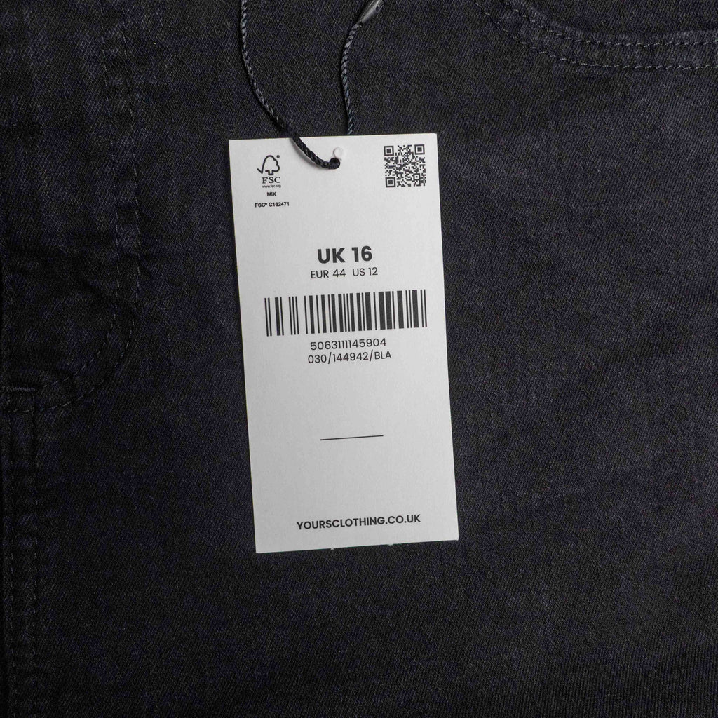 Yours black denim shorts size UK 16 with front and back pockets, brand new with tags.