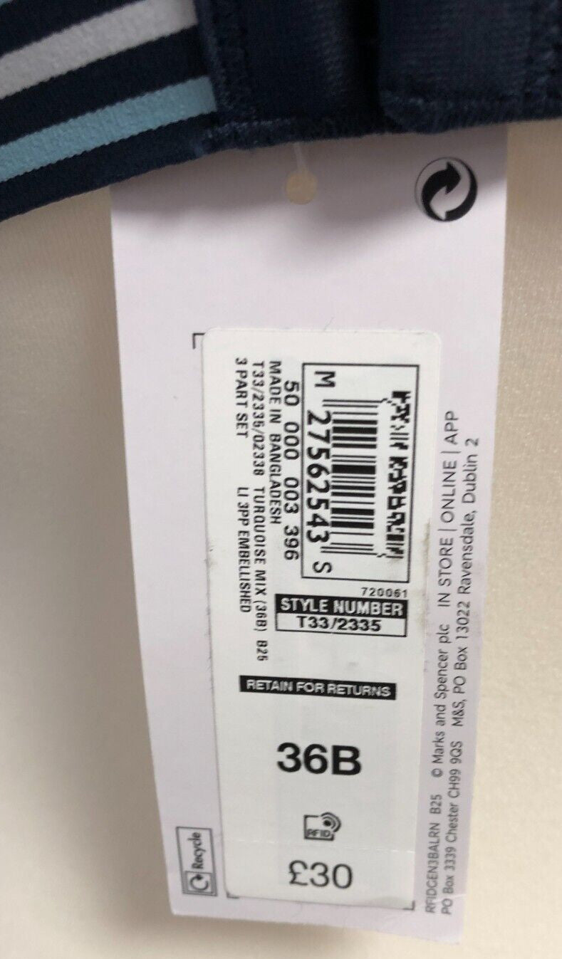 M&amp;S Navy Underwired 36B Bra Brand New With Tag
