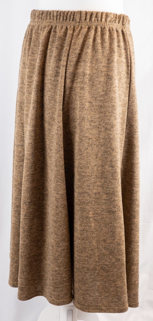 Monique Collection Brown Elasticated Pull Up 3/4 Length L/XL Skirt New With Tag