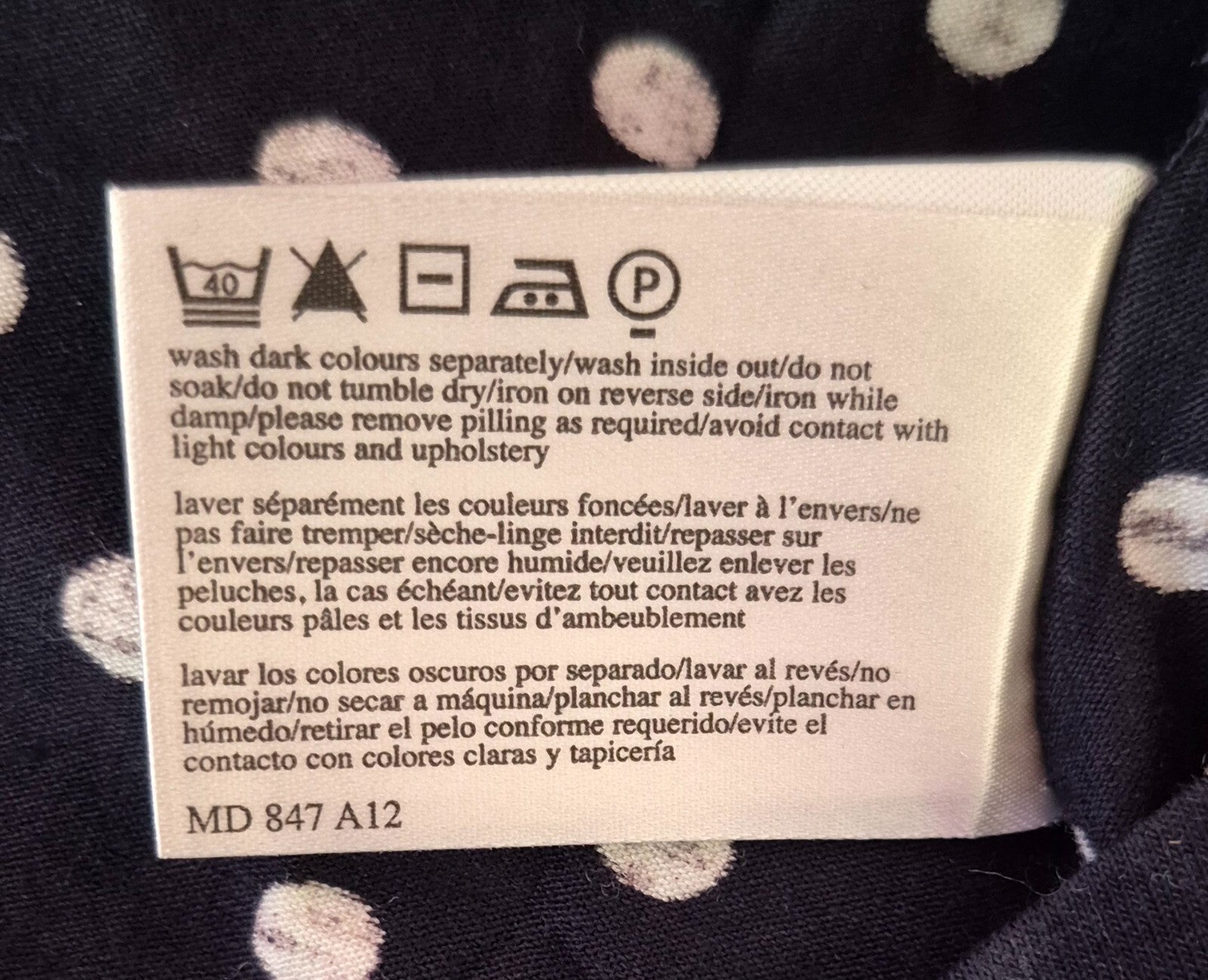 LAURA ASHLEY Dress UK8 Black/White Spot Fit &amp; Flare Knee Length Pre-Owned
