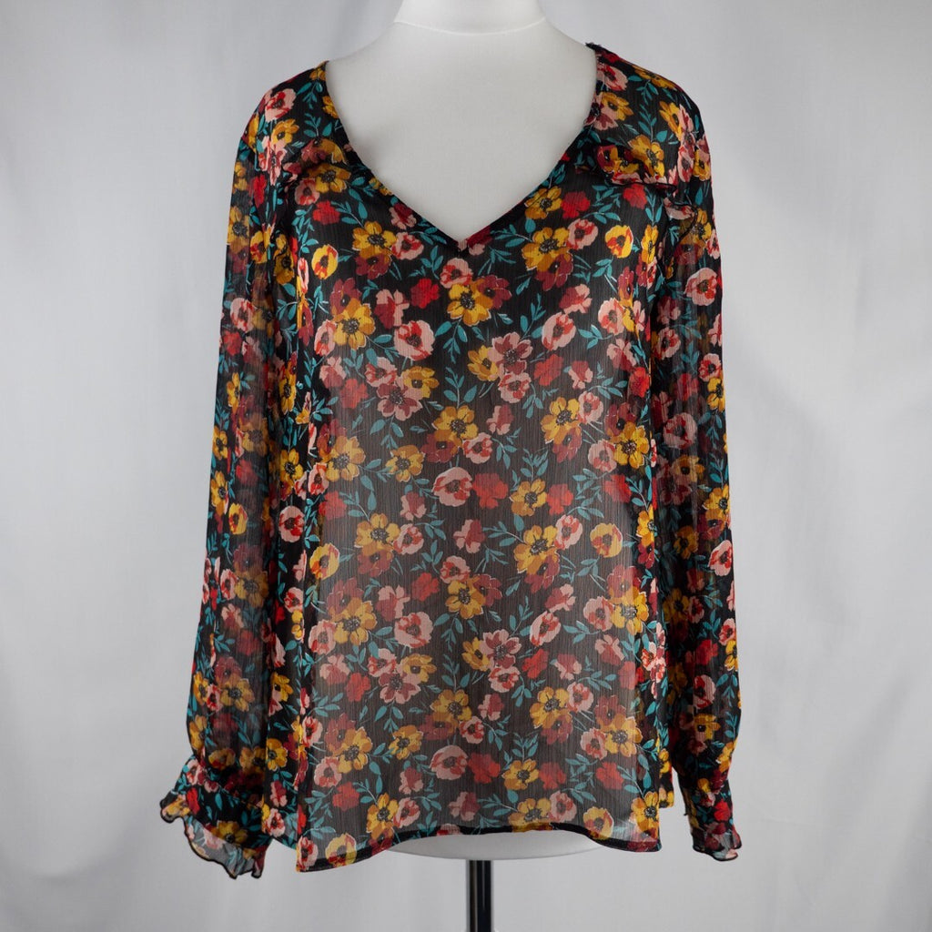 Papaya Shear Floral Top Size 12 | Pre-Owned