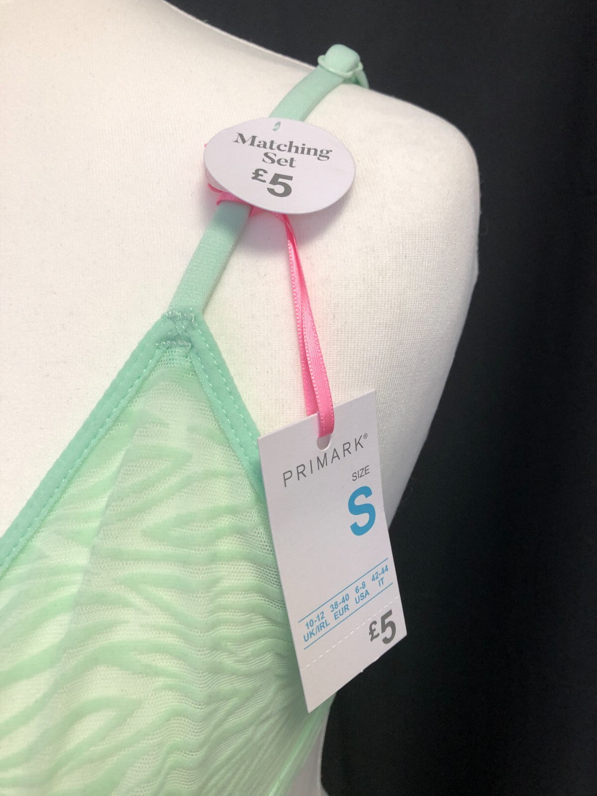 Primark Bralette S Mint Velvet Animal Pattern Non Wired Non Padded BNWT