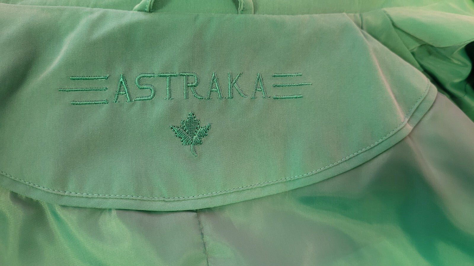 ASTRAKA Raincoat UK- Medium Emerald Green Button Front Pockets Pre-Owned