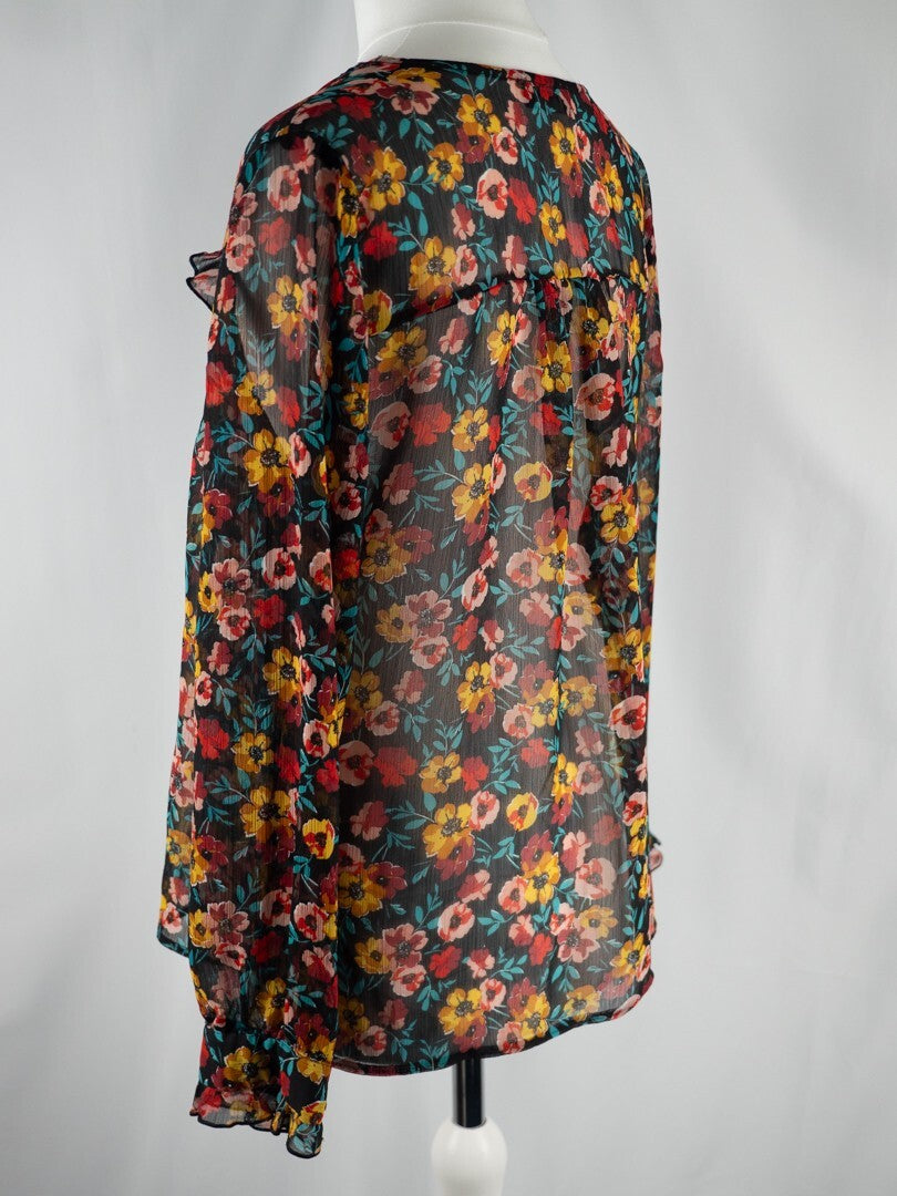 Papaya Shear Floral Top Size 12 | Pre-Owned