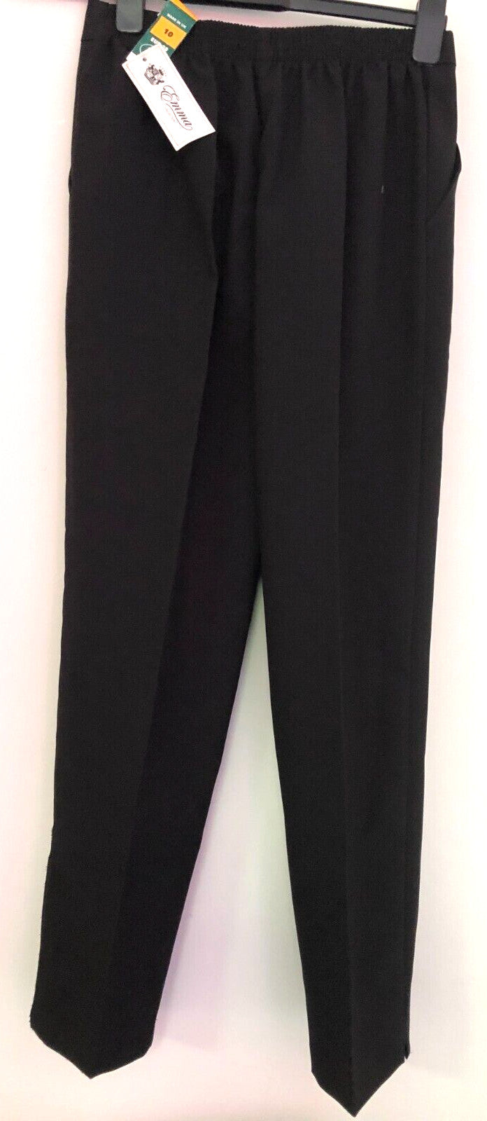 Womens Trousers UK10 Black L27" Straight Leg by Emma Collection New with Tags