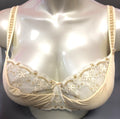 Corin Exclusive Bra 34F Ecru Balconette Underwired Padded Obsydian 12991  BNWT