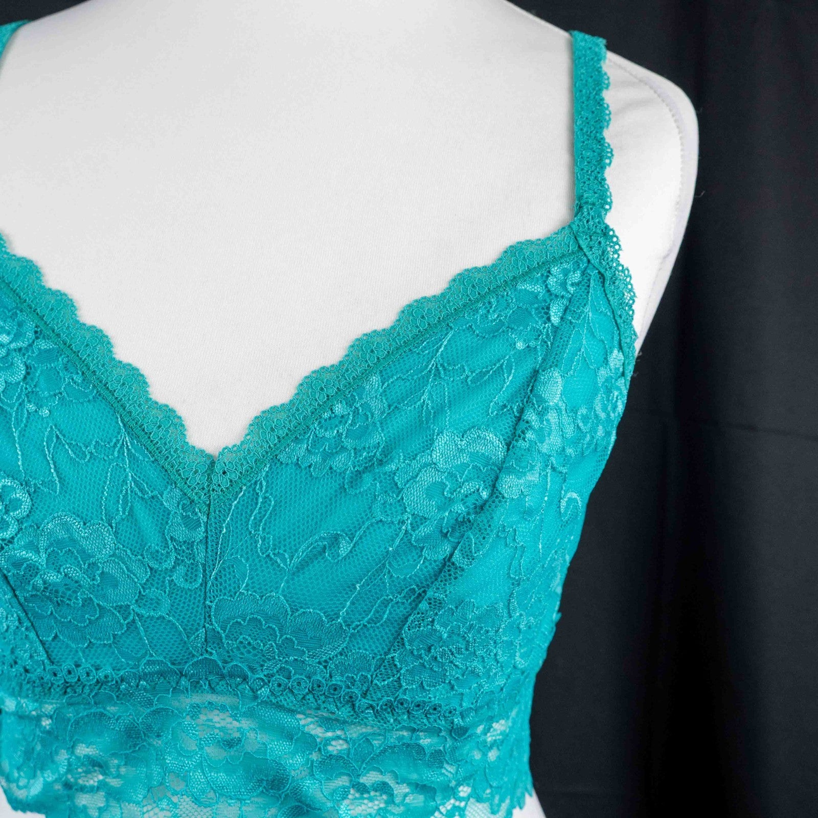 M&amp;S Lingerie Green Floral Lace Crop Top Size 12 NWT RRP £9.50