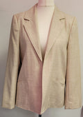 EWM Jacket UK16 Beige Edge to Edge Mid-Length Pockets Lined Pre-Owned