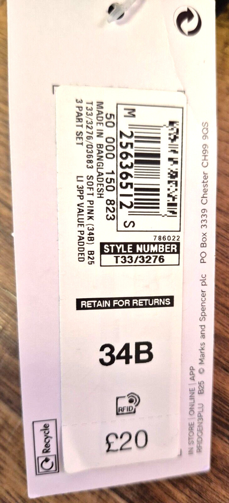 M&amp;S Bra 34B Black NWT