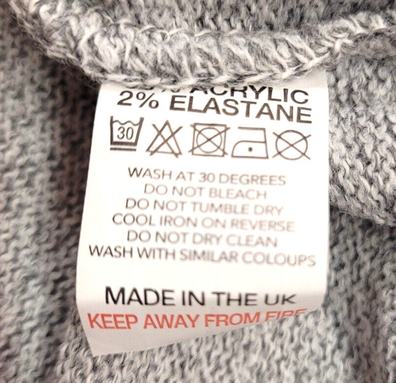 Womens Cardigan UK M/L Grey by Monique Open Front Pockets New with Tags