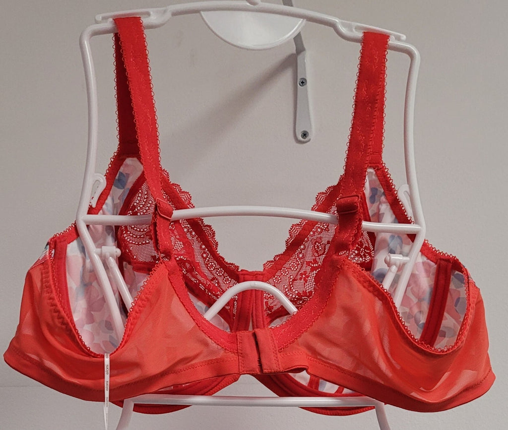 ELOMI Bra 42DD Red Multi Full Cup Underwired Non Padded Morgan EL4110 BNWT