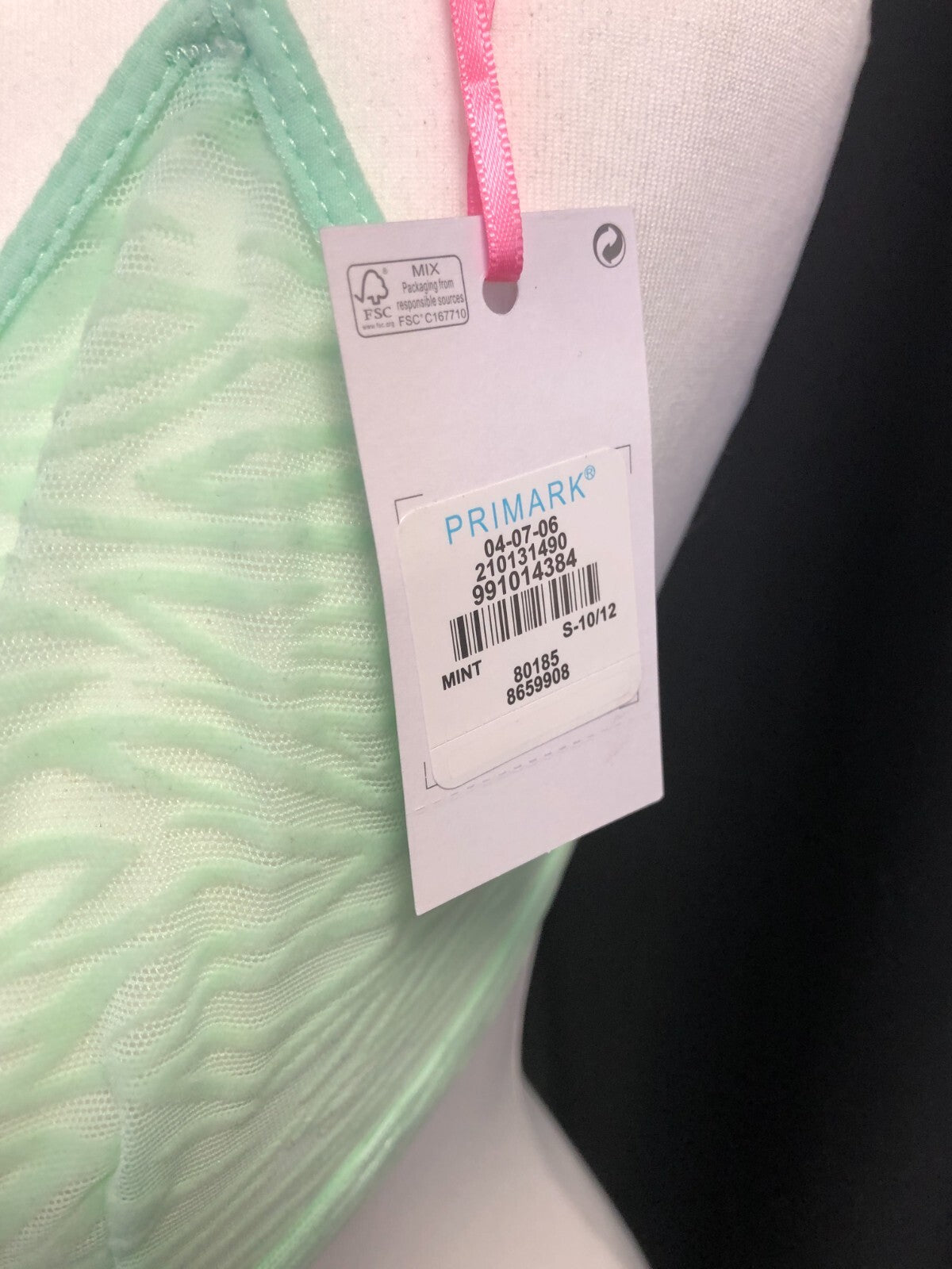 Primark Bralette S Mint Velvet Animal Pattern Non Wired Non Padded BNWT