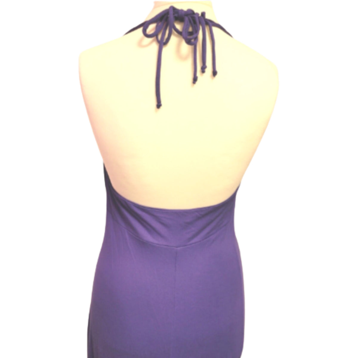 Bisbigli Long Violet Halter Neck Dress Size 44 BNWT