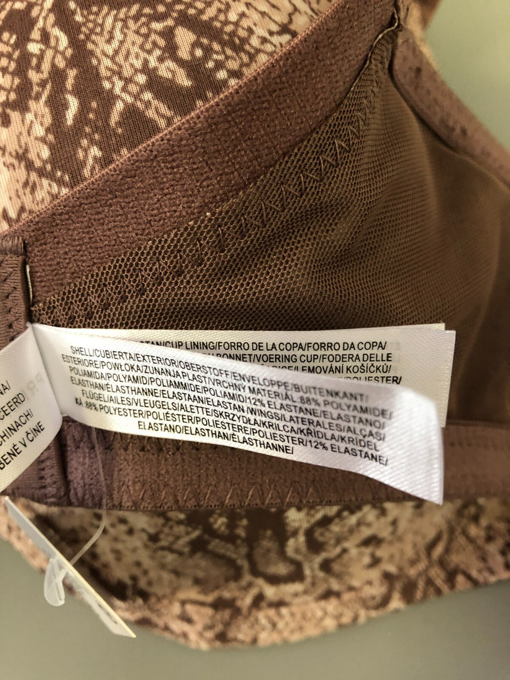 Primark Brown Print Underwired 38F Bra New With Tag