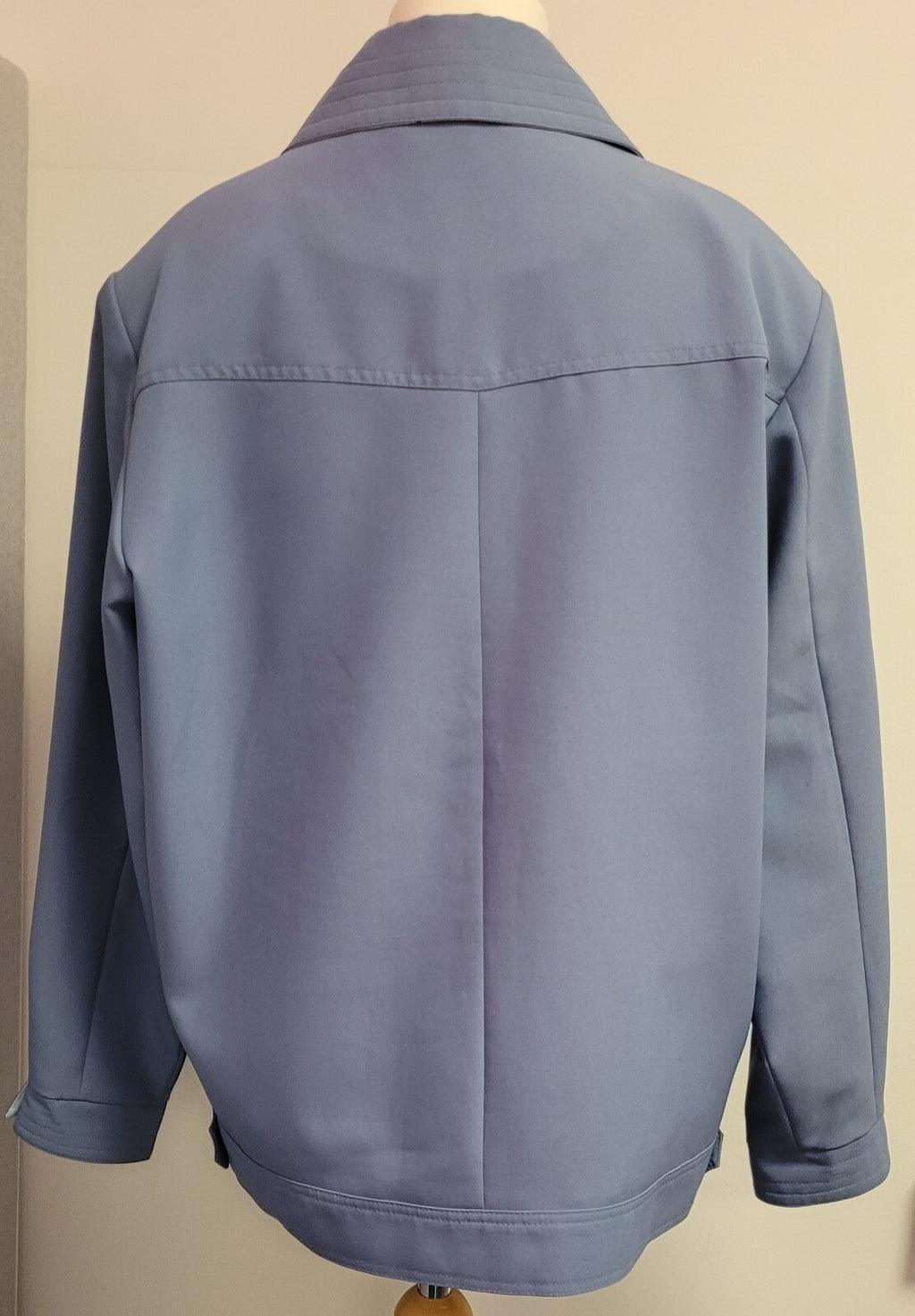 DAVID BARRY Jacket UK16 Pale Blue Lightweight Button Front Mid Length  Pre-Owned