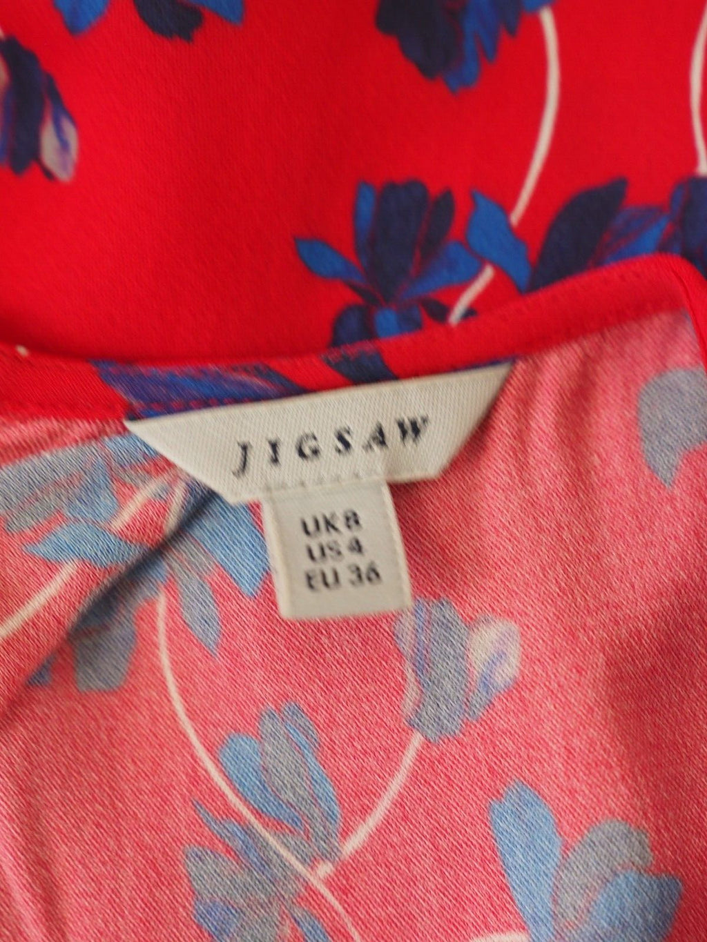 Jigsaw Dress Red/Blue UK 8 Pre-Owned